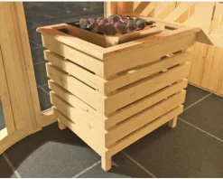 Elementsauna Weka Sara Gr.1 inkl. 7,5 kW Ofen u.digitaler Steuerung mit Fenster und graphitfarbeneer Ganzglastüre