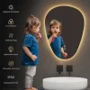 EMKE asymmetrischer LED-Spiegel 50x70 cm 3 dimmbare Lichtfarben beschlagfrei