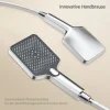 EMKE Duschsäule inkl. Thermostat höhenverstellbar Duschsystem Regendusche 30 cm Umsteller Duschstange mit Gleitstück Eckig Chrom