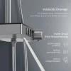 EMKE Duschsäule inkl. Thermostat höhenverstellbar Duschsystem Regendusche 30 cm Umsteller Duschstange mit Gleitstück Eckig Matt Anthrazit