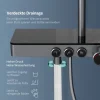 EMKE Duschsäule inkl. Umsteller Anthrazit, Duschsystem mit armatur, extra‑flache Kopfbrause, Badewannenarmatur, Edelstahl