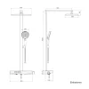 EMKE Duschsystem mit Thermostat Mattweiß Duscharmatur-Komplettset 3-Strahlarten-Duschkopf Chlorfilter mit 40 cm Ablagearmatur