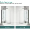 EMKE Duschwand für Badewanne 100 x 140 cm Badewannenaufsatz schwenkbar 6 mm ESG Sicherheitsglas NANO-Beschichtung Chrom