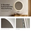 EMKE LED Badspiegel Ø 60 cm, Badezimmerspiegel 3 Lichtfarben, LED-Hintergrundbeleuchtung, dimmbar, Touchschalter
