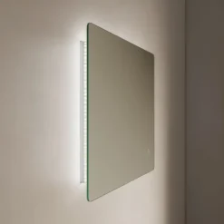 EMKE LED Badspiegel 100 x 60 cm mit Beleuchtung Wandspiegel mit 3 Lichtfarben Touch-Schalter