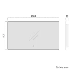 EMKE LED Badspiegel 100 x 60 cm mit Beleuchtung Wandspiegel mit 3 Lichtfarben Touch-Schalter