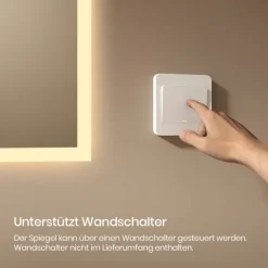EMKE LED Badspiegel 70 x 50 cm mit Beleuchtung Warmweiß