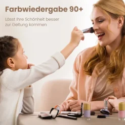EMKE LED Badspiegel 120 x 60 cm mit Kosmetikspiegel, Kaltweiß dimmbar
