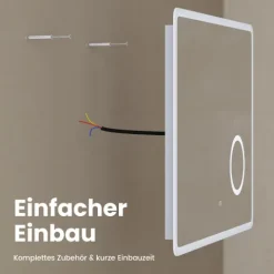 EMKE LED Badspiegel 120 x 60 cm mit Kosmetikspiegel, Kaltweiß dimmbar