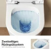 EMKE Wand-WC Set CT01 Tiefspüler ohne Spülrand D-Form weiß glänzend mit WC-Sitz und Absenkautomatik