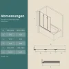 EMKE Duschwand für Badewanne 3-teilig 130 x 140 cm Badewannenaufsatz Faltbare 6 mm ESG Sicherheitsglas NANO-Beschichtung