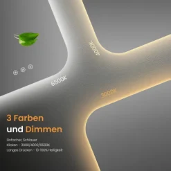 EMKE LED asymmetrischer Spiegel 60 x 60 cm Badspiegel mit beschlagfrei 3 Lichtfarben einstellbar C-Kanten