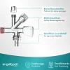 Engelbach® Kombi Eckventil 1/2 Zoll selbstdichtend mit Rückflussverhinderer - Für Kalt- und Warmwasserleitungen mit vielfältigen Anschlussmöglichkeiten