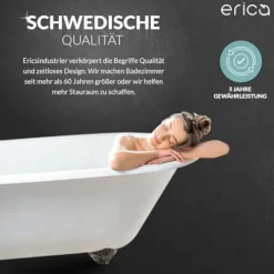 Erica Duschvorhangstange Ecke, 140x140 cm, Duschstange Winkel, Wandmontage für Badewannen, unterstützt ohne Deckenbefestigung, Stahl mit Grauer Kunststoffbeschichtung, 100% Rostfrei