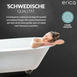 Erica Duschvorhangstange Ecke, 140x140 cm, Duschstange Winkel, Wandmontage für Badewannen, unterstützt ohne Deckenbefestigung, Schwarz Pulverbeschichteter Stahl, 100% Rostfrei