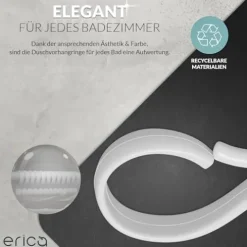 Erica Duschvorhangringe für Duschstange Weiß 12er Packung