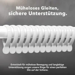 Erica Duschvorhangstange L-form & U-form - 4-in-1 Duschvorhangstange für Badewanne oder Dusche - Duschstange Ecke - Stahl mit Pulverbeschichtung - Ohne Deckenhalterung - Weiß