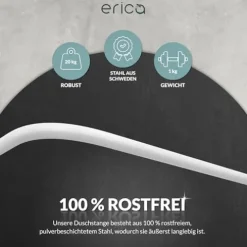 Erica Duschvorhangstange L form 70x90, 70x160 oder 90x140 cm, Duschvorhangstange für Badewannen geeignet, Duschvorhangstange über Eck, Weiße Pulverbeschichteter Stahl