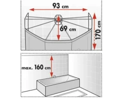 Ersatzduschvorhang Ombrella transparent 170x200 cm