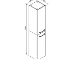 FACKELMANN Hochschrank B.clever BxHxT 32 x 159 x 32 cm Alaska Esche Alaska Esche zerlegt