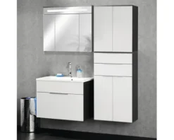 FACKELMANN Hochschrank Style BxHxT 60 x 178 x 32 cm weiß anthrazit fertig montiert