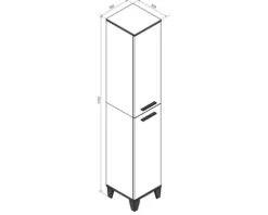 FACKELMANN Hochschrank TE-A BxHxT 302 x 1752 x 320 mm Frontfarbe weiß matt 85933