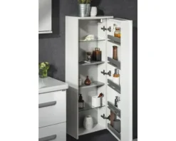 FACKELMANN Kofferschrank rechts BxHxT 40,5 x 115 x 26 cm weiß mit 8 Fächer rechts
