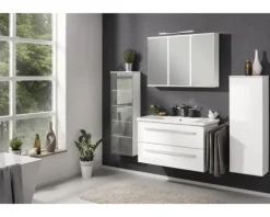 FACKELMANN Kofferschrank rechts BxHxT 40,5 x 115 x 26 cm weiß mit 8 Fächer rechts