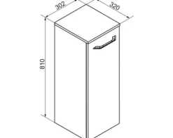 FACKELMANN Midischrank B.clever BxHxT 30,5 x 81 x 32 cm Alaska Esche Alaska Esche zerlegt
