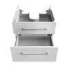 Fackelmann OXFORD Badmöbel Set 3 Teile / Keramik Waschbecken / Waschtischunterschrank mit 2 Schubladen und Soft-Close / Waschtischplatte / Korpus & Front: Weiß / Platte: Schwarz / Breite ca. 60 cm