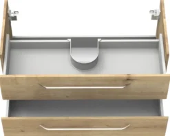 FACKELMANN Waschtischunterschrank Milano BxHxT 100 x 49,2 cm x 47,5 cm Frontfarbe asteiche holzdekor 84212