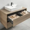 FACKELMANN Waschtischunterschrank VITA BxHxT 1004 x 516 x 465 mm Frontfarbe summer oak Griffleiste schwarz