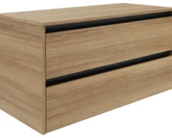 FACKELMANN Waschtischunterschrank VITA BxHxT 1004 x 516 x 465 mm Frontfarbe summer oak Griffleiste schwarz