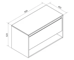 FACKELMANN Waschtischunterschrank Natura BxHxT 93,5 x 52,5 cm x 45,5 cm Frontfarbe asteiche holzdekor 79712