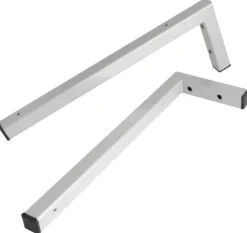 FACKELMANN Winkelhalter 2er Set HYPE / hochwertiger Träger für Waschtischplatten / Maße (B x H x T): ca. 3 x 16 x 46 cm / massiver Halter für Badmöbel / ideal fürs Badezimmer und WC / Farbe: Grau