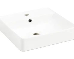FACKELMANN Aufsatzwaschbecken VAIDA Oxford Natura 40,5 x 40,5 cm weiß glänzend 79699