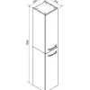 FACKELMANN Hochschrank B.clever BxHxT 30 x 159 x 32 cm weiß hochglanz weiß zerlegt