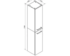 FACKELMANN Hochschrank B.perfekt BxHxT 30,5 x 159 x 32 cm Asteiche