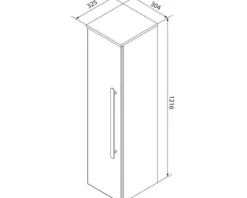 FACKELMANN Midischrank Andria links anthrazit BxHxT 30 x 122 x 33 cm anthrazit