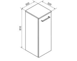 FACKELMANN Midischrank B.perfekt BxHxT 30,5 x 81 x 32 cm weiß hochglanz