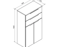 FACKELMANN Midischrank Kara BxHxT 61 x 106,5 x 32 cm weiß fertig montiert