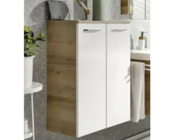 FACKELMANN Midischrank Milano BxHxT 60 x 83 x 32 cm Ast-Eiche/weiß