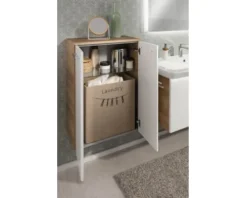 FACKELMANN Midischrank Milano BxHxT 60 x 83 x 32 cm Ast-Eiche/weiß