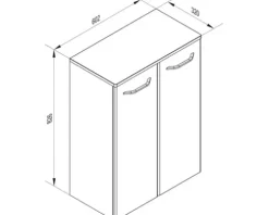 FACKELMANN Midischrank Milano BxHxT 60 x 83 x 32 cm Ast-Eiche/weiß