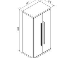 FACKELMANN Midischrank Stanford BxHxT 50,5 x 106 x 32 cm weiß hochglanz