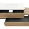 FACKELMANN Waschtischunterschrank für Möbelwaschtisch VITA Ablage rechts BxHxT 1285 x 500 x 460 mm Frontfarbe summer oak Griffleiste weiß