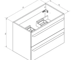 FACKELMANN Waschtischunterschrank Lu x or BxHxT 80 x 60,5 cm x 45 cm Frontfarbe esche grau holzdekor 79801