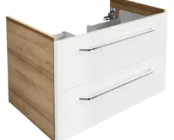 FACKELMANN Waschtischunterschrank Milano BxHxT 80 x 49,2 cm x 47,5 cm Frontfarbe weiß 84205