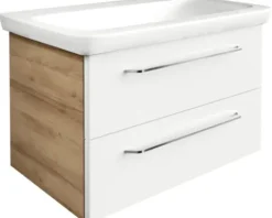 FACKELMANN Waschtischunterschrank Milano BxHxT 80 x 49,2 cm x 47,5 cm Frontfarbe weiß 84205