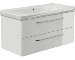 FACKELMANN Waschtischunterschrank Milano BxHxT 100 x 49,2 cm x 47,5 cm Frontfarbe weiß glanz 84213